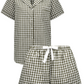 Maternity Pyjama Set Khaki Gingham