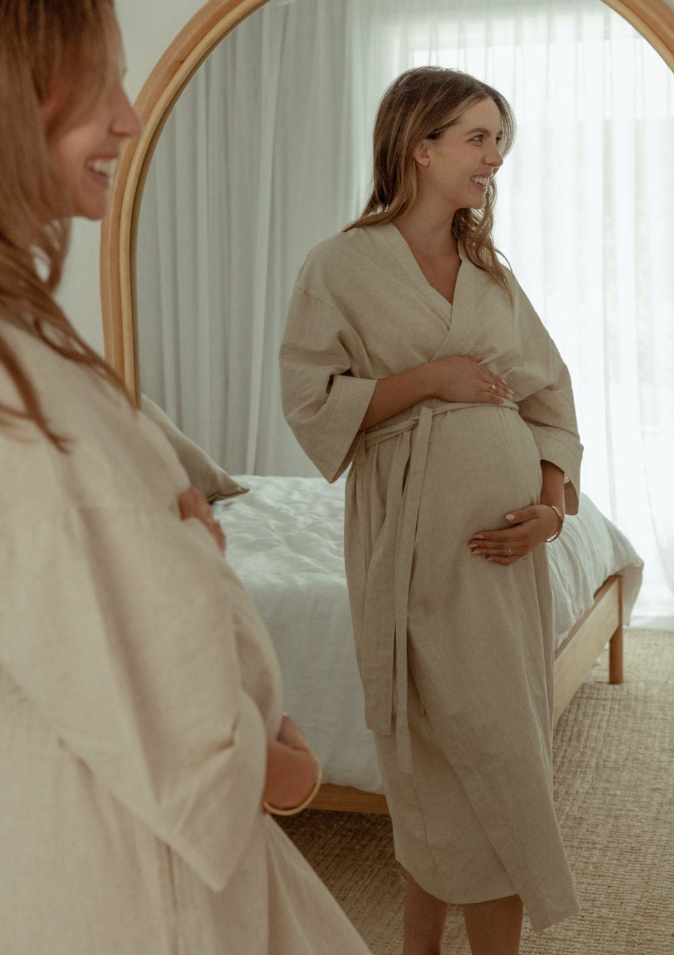 Maternity Robe Oatmeal