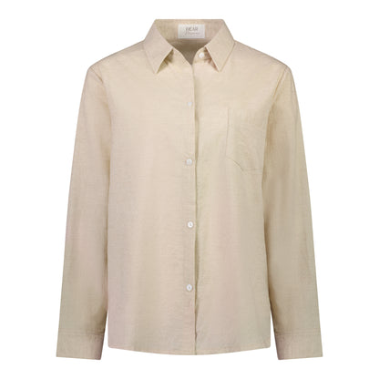 Maternity Classic Shirt Oatmeal Linen Cotton