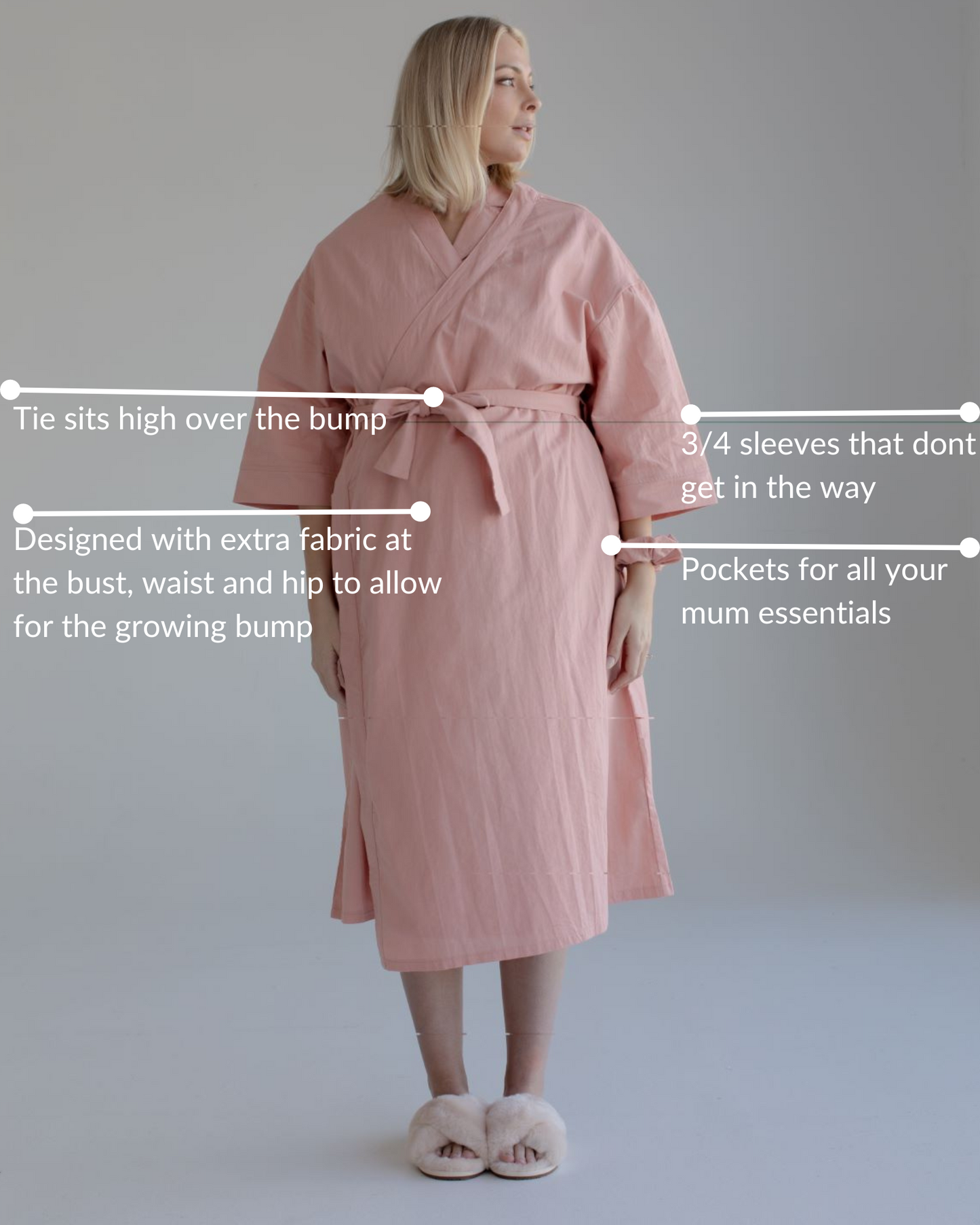 Maternity Robe Rose