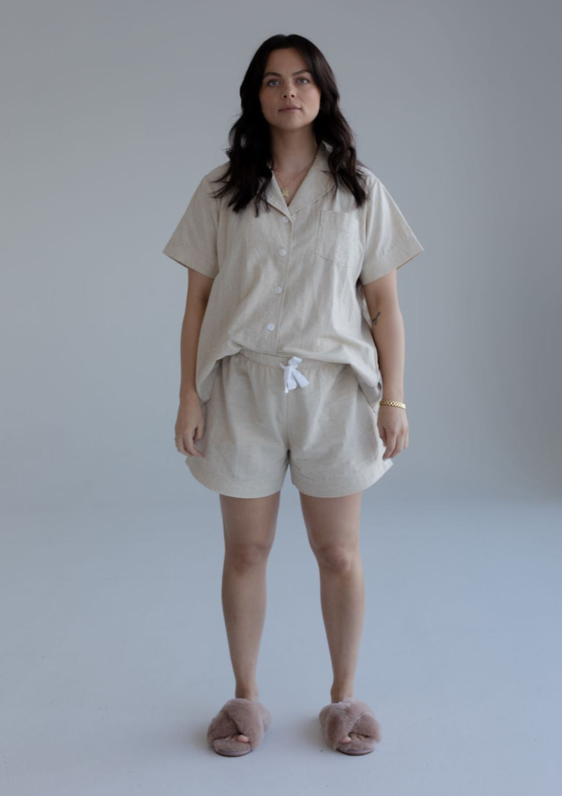 Maternity Pyjama Short Oatmeal