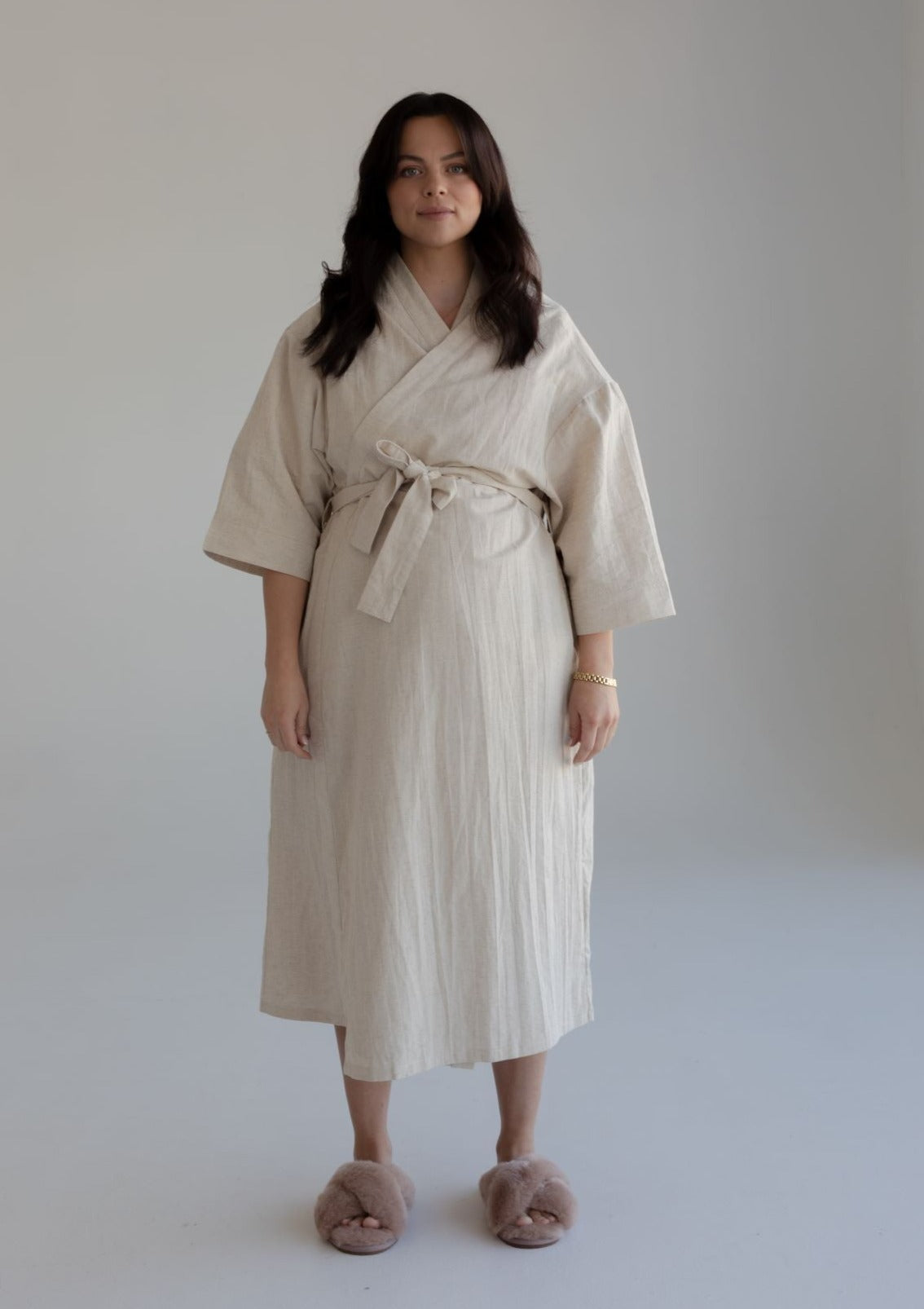 Maternity Robe Oatmeal