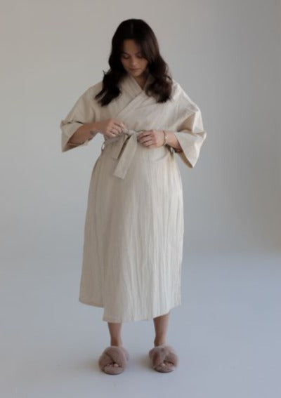 Maternity Robe Oatmeal