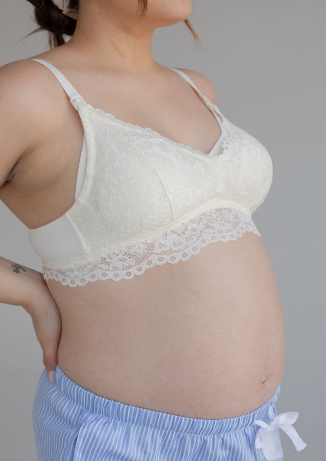 Lily Lace Maternity Bralette Milk