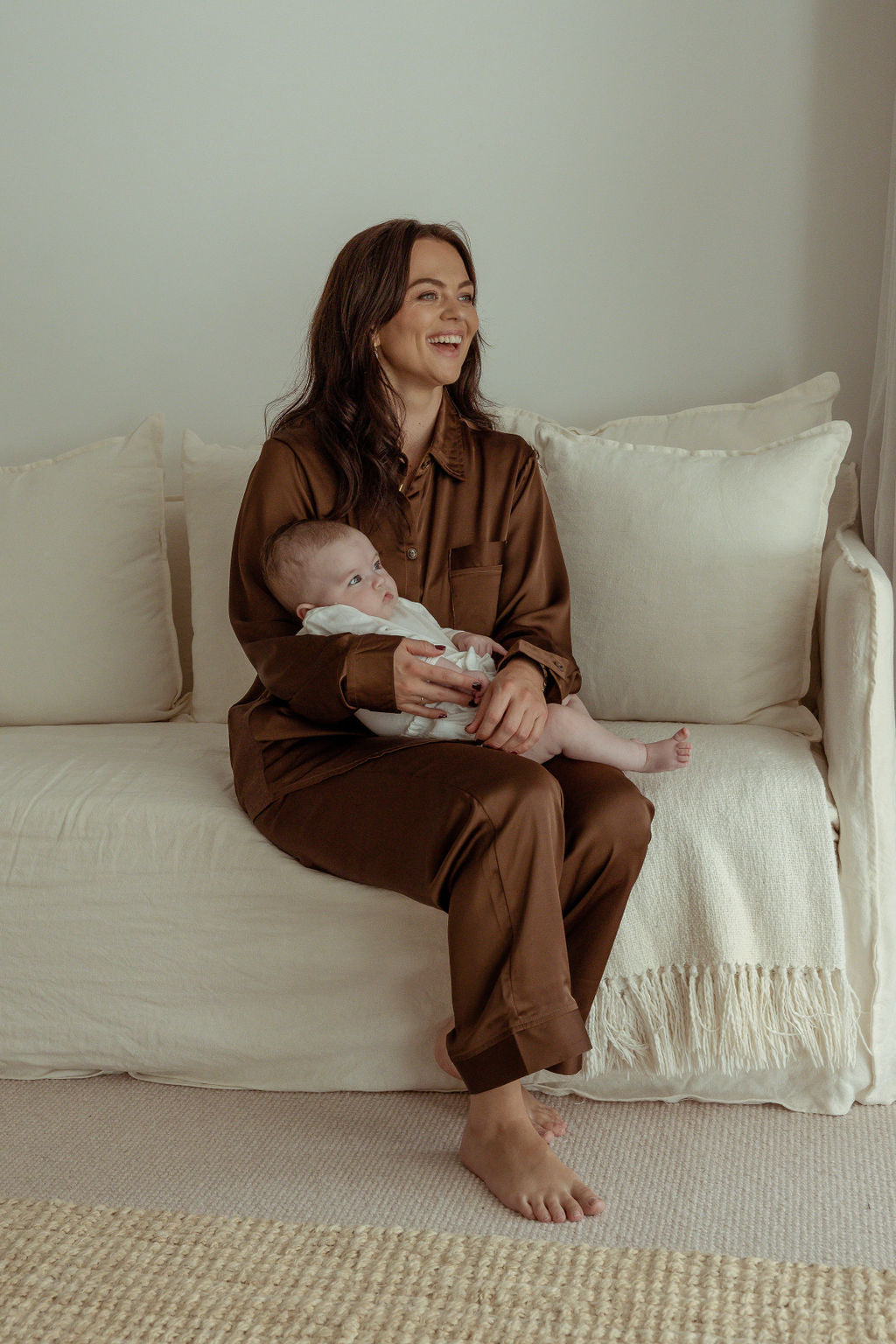 Maternity Pyjama Pant Chocolate Satin