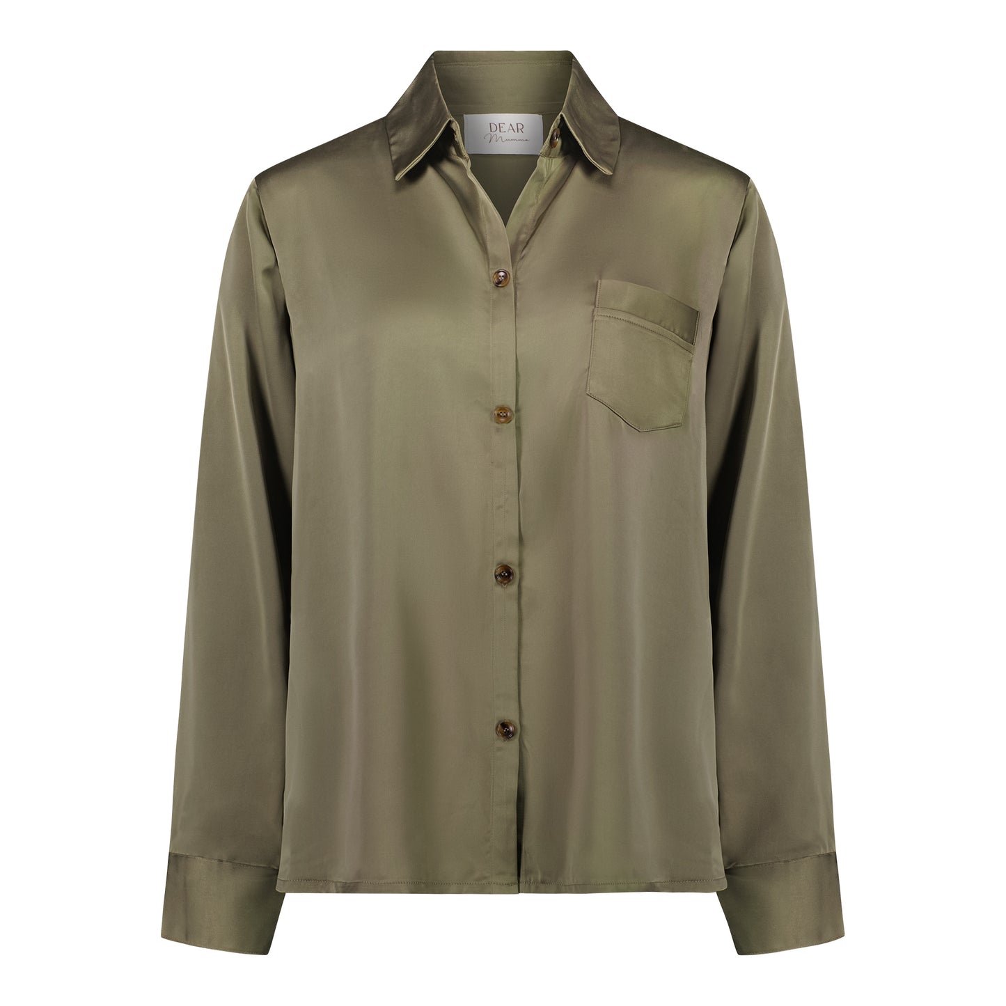 Maternity Classic Shirt Khaki Satin