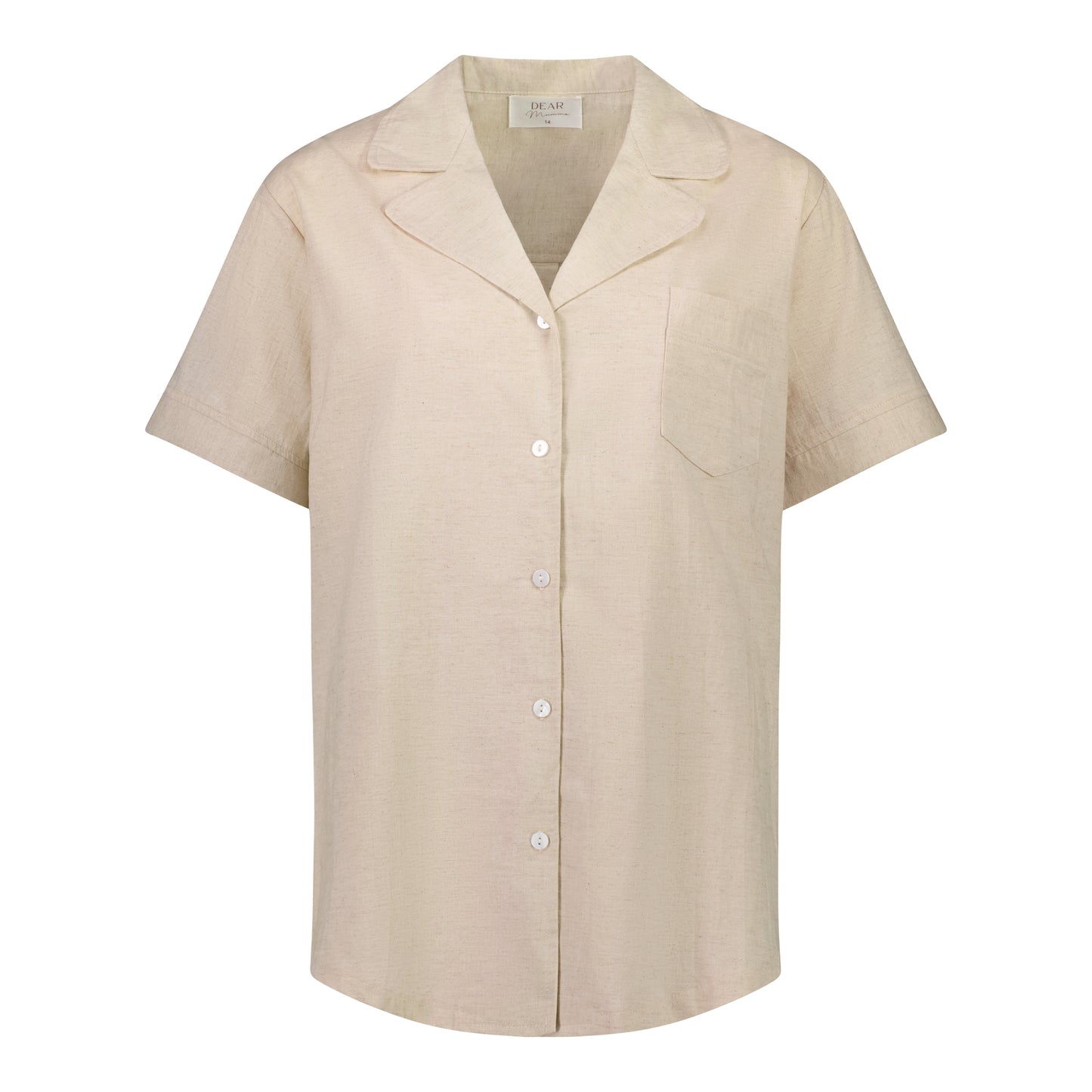 Maternity Pyjama Short Sleeve Shirt Oatmeal