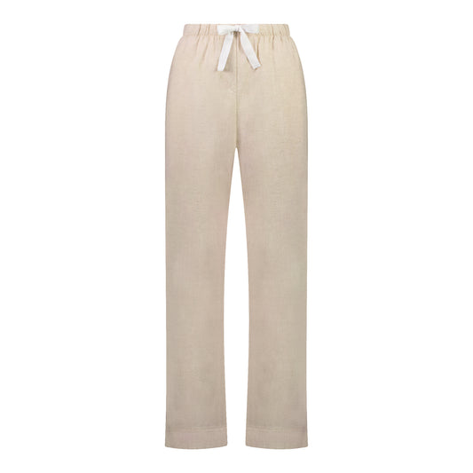 Maternity Pyjama Pant Oatmeal Linen Cotton